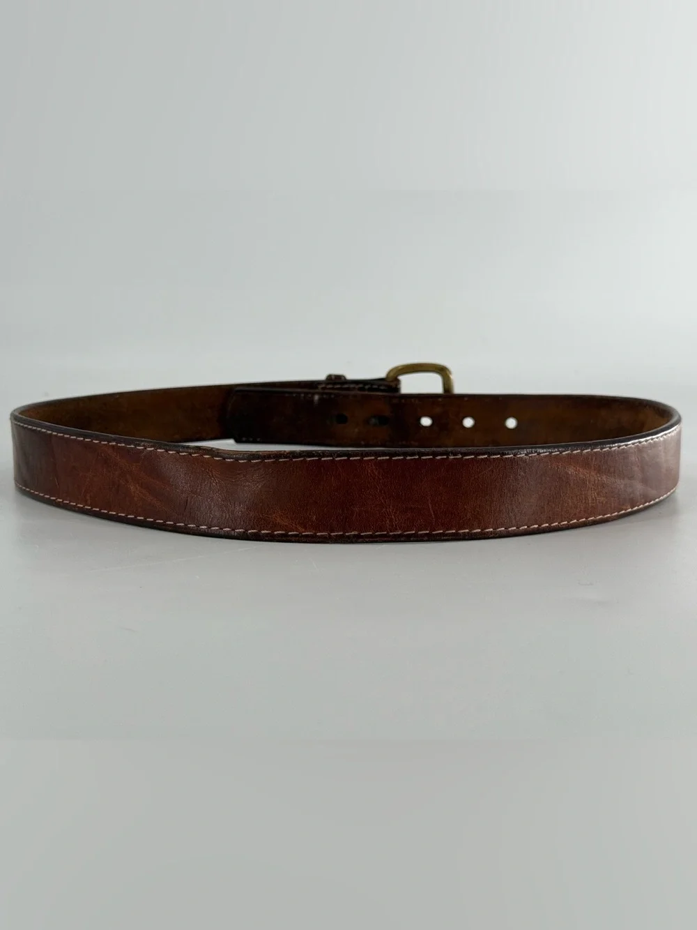 Vintage Brown Leather Belt 36